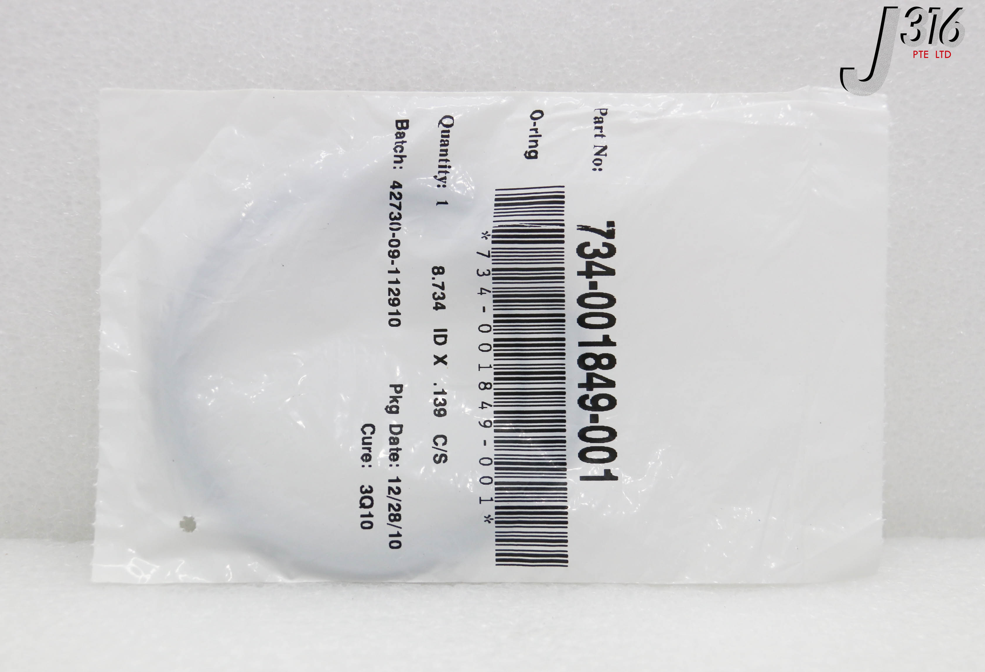C3268 LAM RESEARCH O-RING, 8.734 ID X .139 C/S (NEW) 734-001849